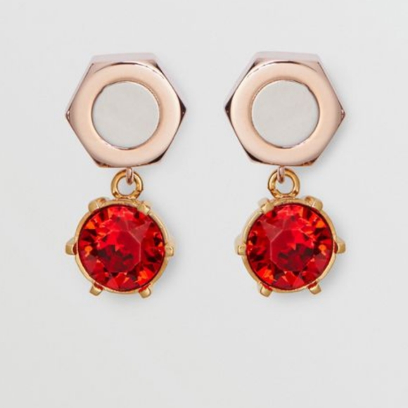 Burberry Nut & Bolt Rose Gold Drop Earrings - Picture 1 of 13